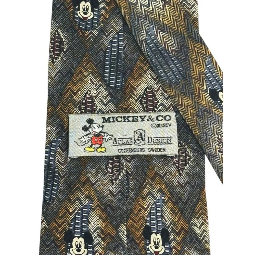 Vintage Mickey Mouse Silk Tie Disney Novelty 60”